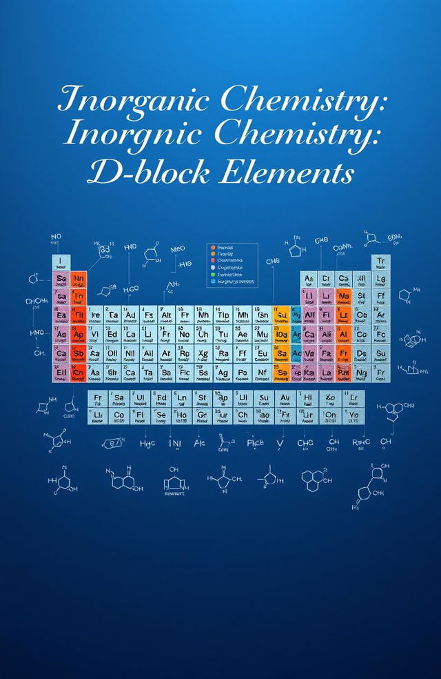 A visually appealing front page design for chemistry notes focusing on inorganic d-block elements