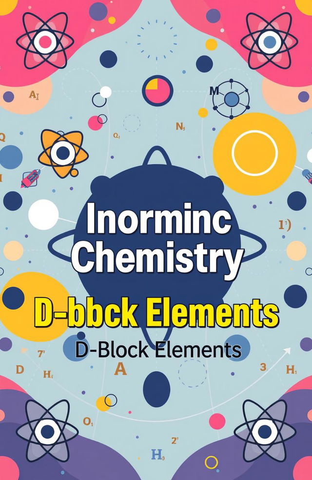 A visually engaging front page for notes on inorganic chemistry, specifically focusing on d-block elements