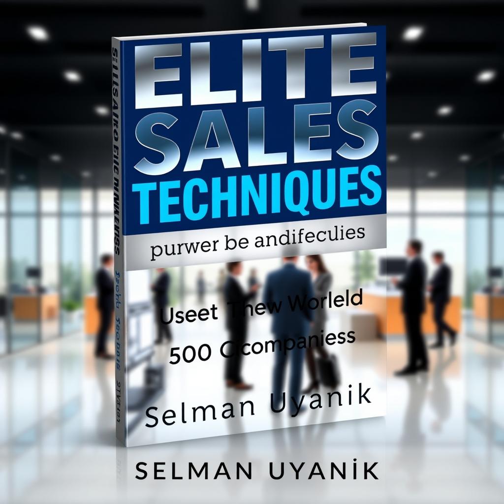 A book cover design for 'Elite Sales Techniques Used By The World's Top 500 Companies' by Selman Uyanık