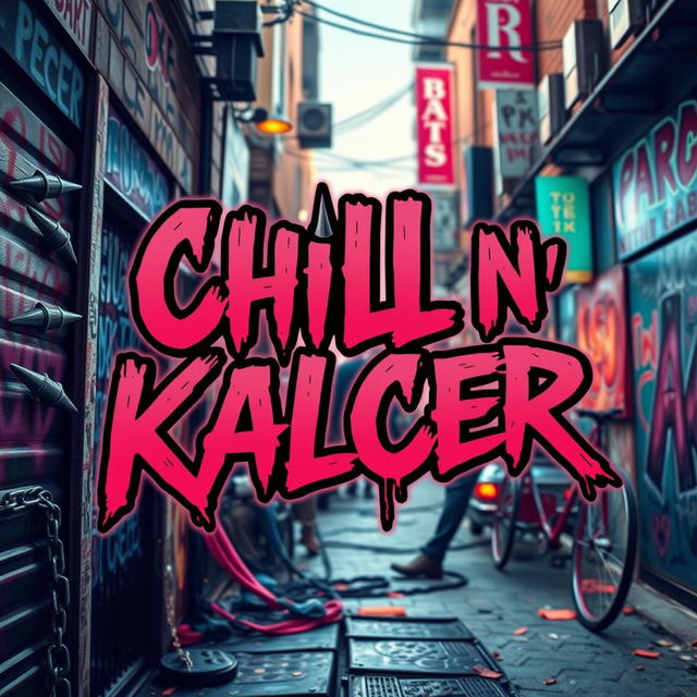 An eye-catching image featuring the words 'Chill N' Kalcer' in a bold, gritty punk font, emphasizing a rebellious and carefree spirit