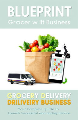 A professional and appealing eBook cover for a guide titled 'Blueprint for Starting a Grocery Delivery Business'