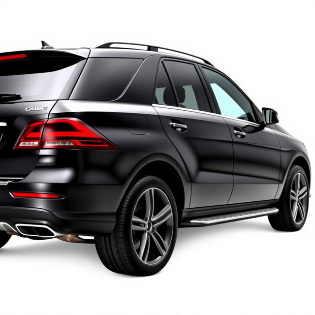 A striking black Mercedes GLE captured from a side view, showcasing its powerful and commanding presence