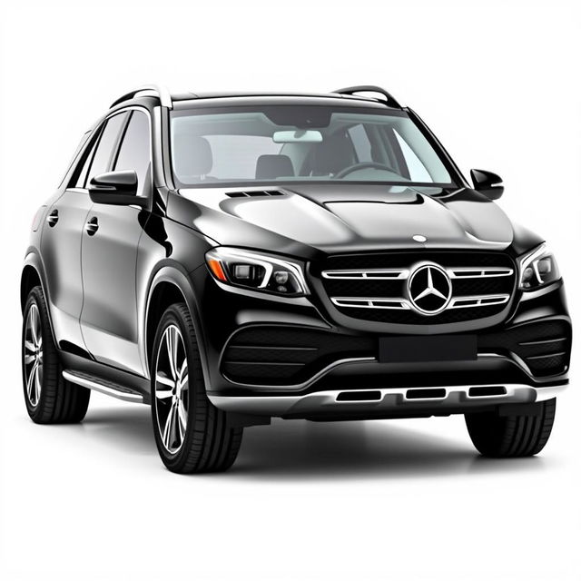 A stunning black Mercedes GLE displayed from a mid-front mid-side angle, emphasizing its aerodynamic and sporty design