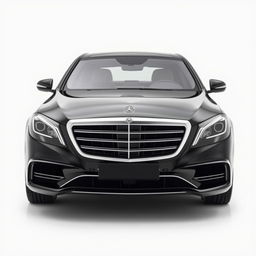 A striking black Mercedes Maybach presented from a mid-front mid-side angle, showcasing its high-end, luxurious design