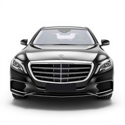 A striking black Mercedes Maybach presented from a mid-front mid-side angle, showcasing its high-end, luxurious design