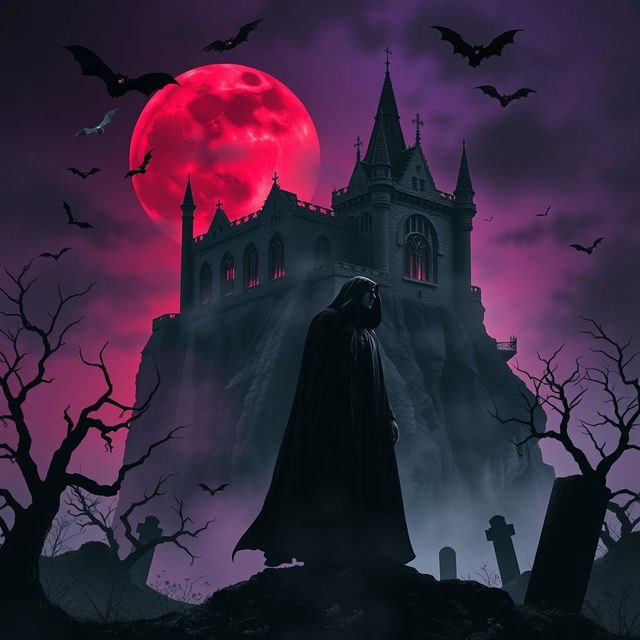 A dramatic and haunting Gothic scene inspired by the tales of Dracula