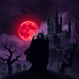 A dramatic and haunting Gothic scene inspired by the tales of Dracula