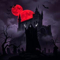 A dramatic and haunting Gothic scene inspired by the tales of Dracula