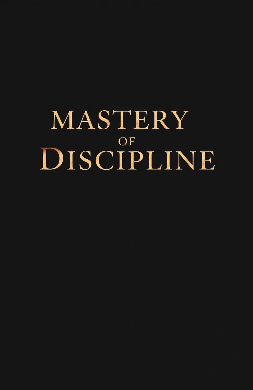 A dark, striking book cover featuring an intriguing headline "Mastery of Discipline" in bold, elegant typography