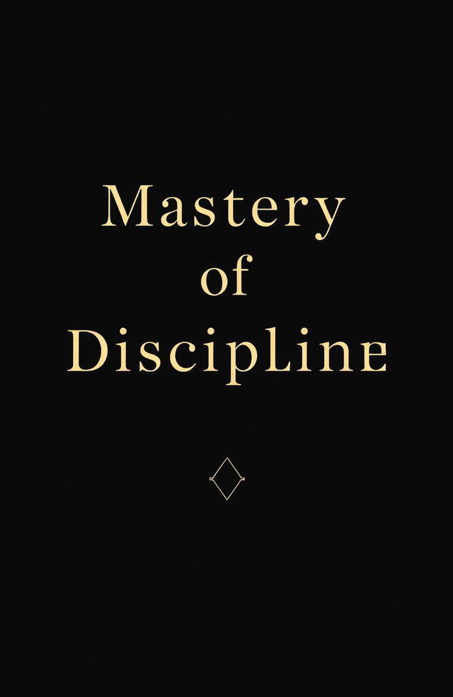 A dark, striking book cover featuring an intriguing headline "Mastery of Discipline" in bold, elegant typography