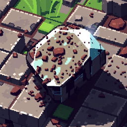 A detailed pixel art representation of a dirty diamond in Minecraft, showcasing the distinct blocky texture and rich colors typical of Minecraft graphics