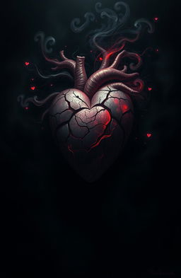 A deep and evocative artwork depicting a heart surrounded by darkness, symbolizing pain and confusion