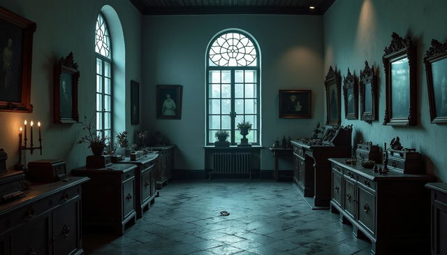 A haunting old colonial museum with white walls that look both elegant and worthy, preserving an air of history