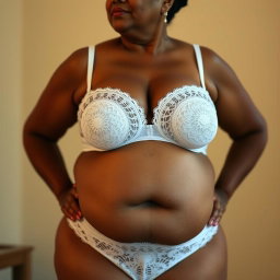 A dusky, mature Indian woman, 55 years old, characterized by her buxom and voluptuous figure