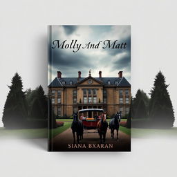 A striking book cover for 'Molly And Matt' featuring a moody atmosphere surrounding a grand stately home