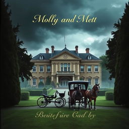 A striking book cover for 'Molly And Matt' featuring a moody atmosphere surrounding a grand stately home