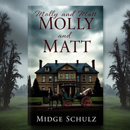 A captivating book cover for 'Molly And Matt' featuring a moody stately home as the central focus