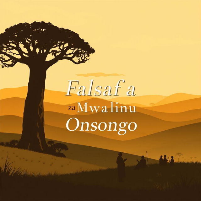 A captivating cover page for a novel titled 'Falsafa za Mwalimu Onsongo'