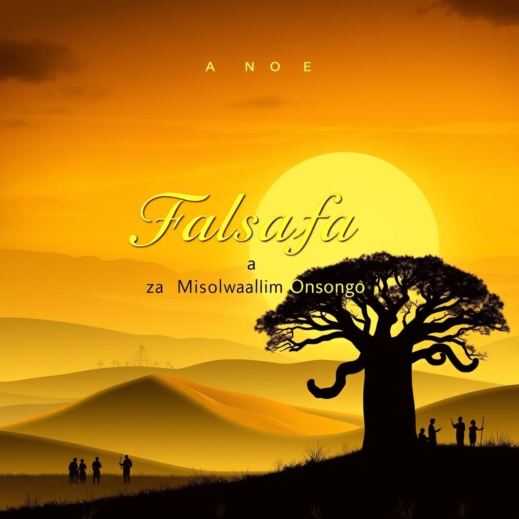 A captivating cover page for a novel titled 'Falsafa za Mwalimu Onsongo'