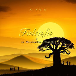 A captivating cover page for a novel titled 'Falsafa za Mwalimu Onsongo'