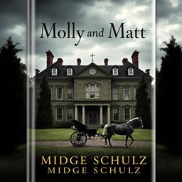 A captivating book cover for 'Molly And Matt' featuring a moody stately home as the central focus