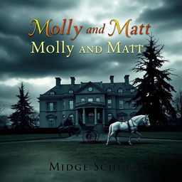 A captivating book cover for 'Molly And Matt' featuring a moody stately home as the central focus