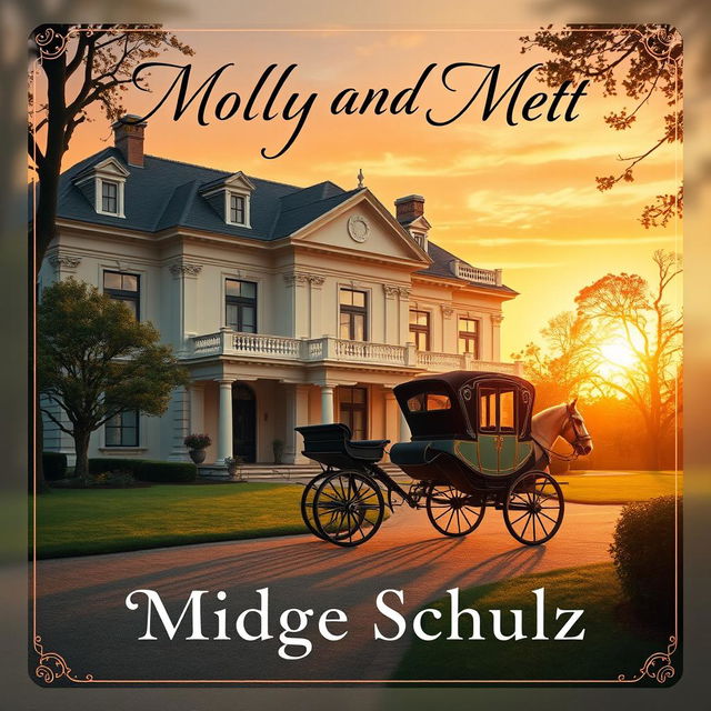 An enchanting book cover for 'Molly And Matt' featuring a stately home as the primary focus