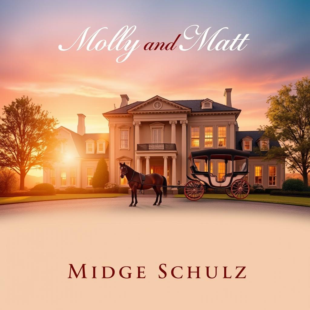 A beautifully designed book cover for 'Molly And Matt' featuring a stately home as the central element