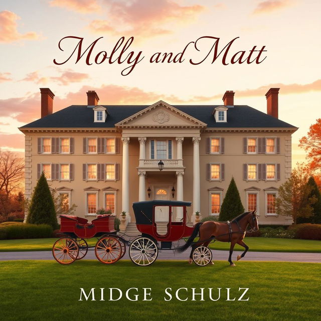 A beautifully designed book cover for 'Molly And Matt' featuring a stately home as the central element