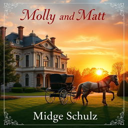 An enchanting book cover for 'Molly And Matt' featuring a stately home as the focal point