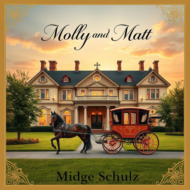 An enchanting book cover for 'Molly And Matt' featuring a stately home as the focal point