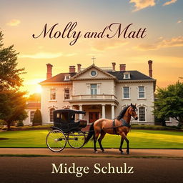 An enchanting book cover for 'Molly And Matt' featuring a stately home as the focal point