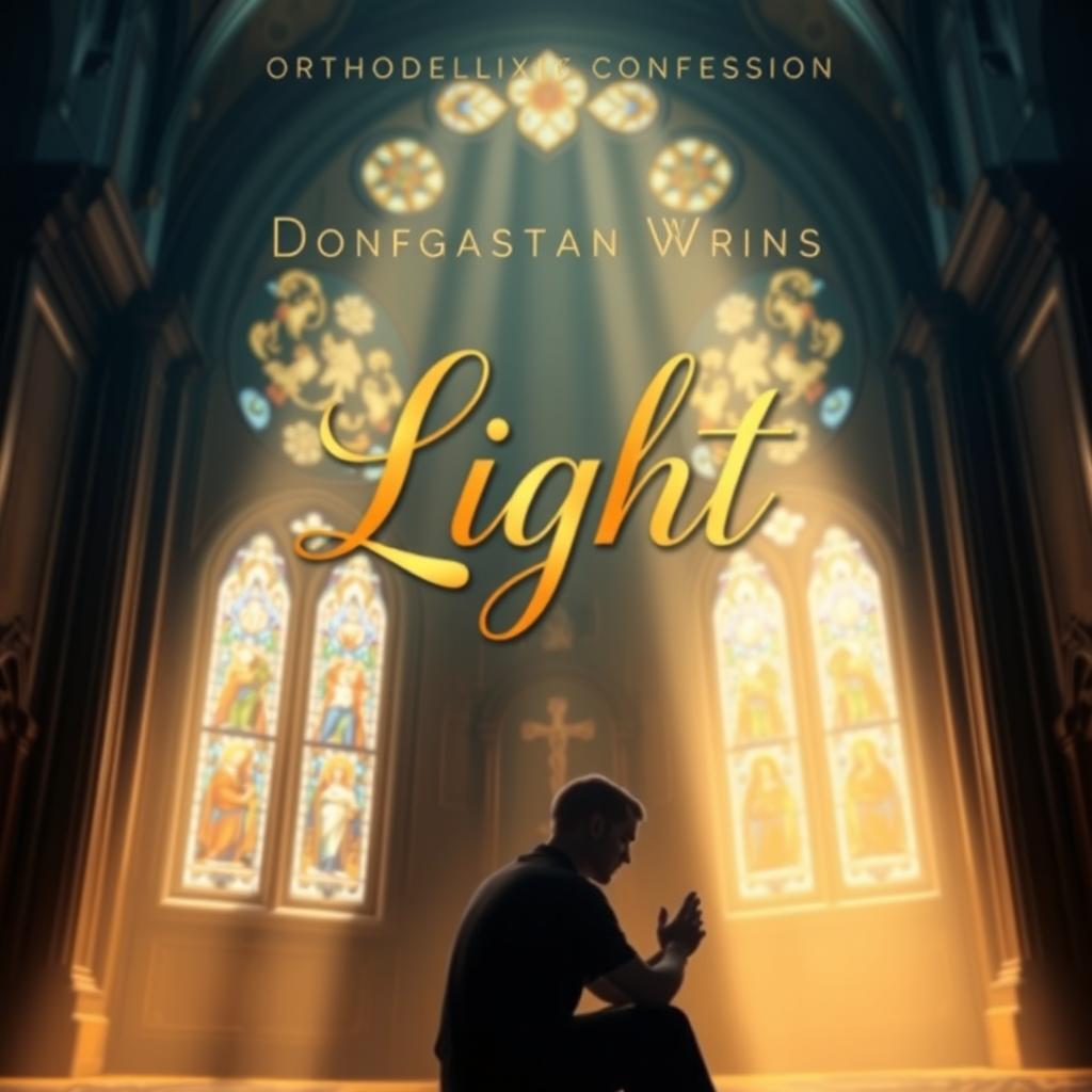 A book cover design for a theological work about Orthodox confession and the theme of 'Light'