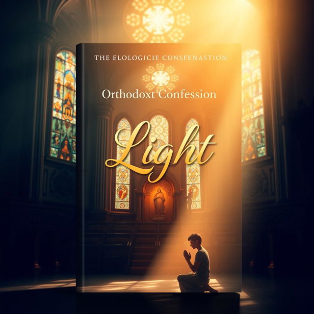 A book cover design for a theological work about Orthodox confession and the theme of 'Light'