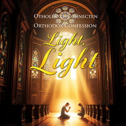 A book cover design for a theological work about Orthodox confession and the theme of 'Light'