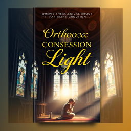 A book cover design for a theological work about Orthodox confession and the theme of 'Light'