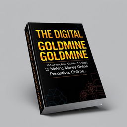 A striking book cover design for 'The Digital Goldmine: Your Complete Guide to Making Money Online'