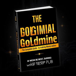 A striking book cover design for 'The Digital Goldmine: Your Complete Guide to Making Money Online'