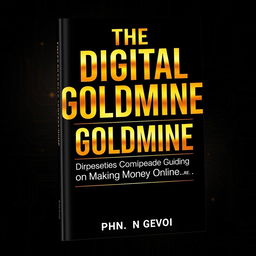 A striking book cover design for 'The Digital Goldmine: Your Complete Guide to Making Money Online'