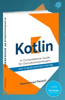 A book cover design for a programming book titled 'Kotlin', aimed at Android developers