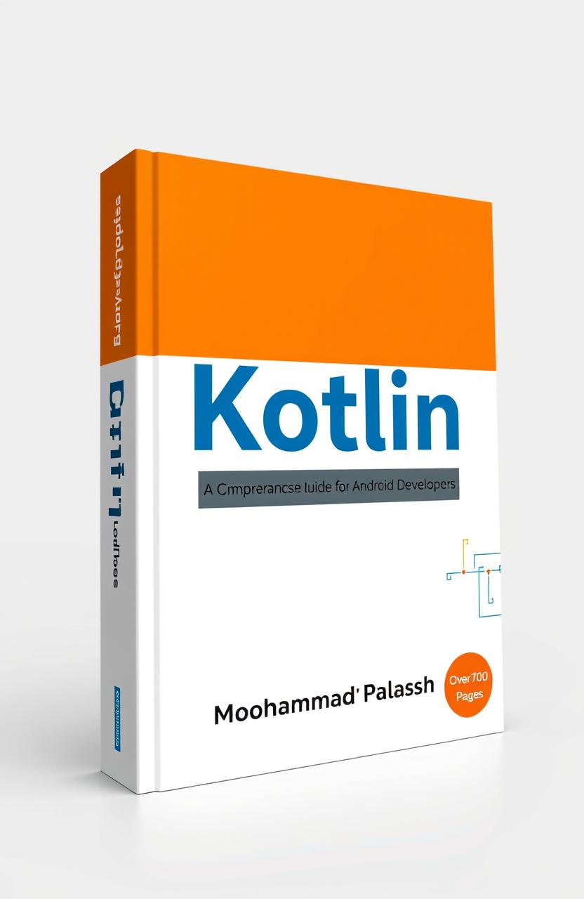 A book cover design for a programming book titled 'Kotlin', aimed at Android developers