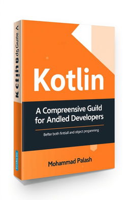 A book cover design for a programming book titled 'Kotlin', aimed at Android developers