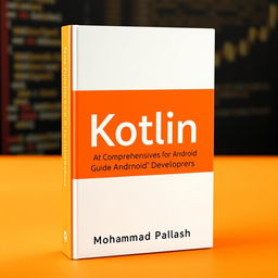 A book cover design for a programming book titled 'Kotlin', specifically intended for Android developers