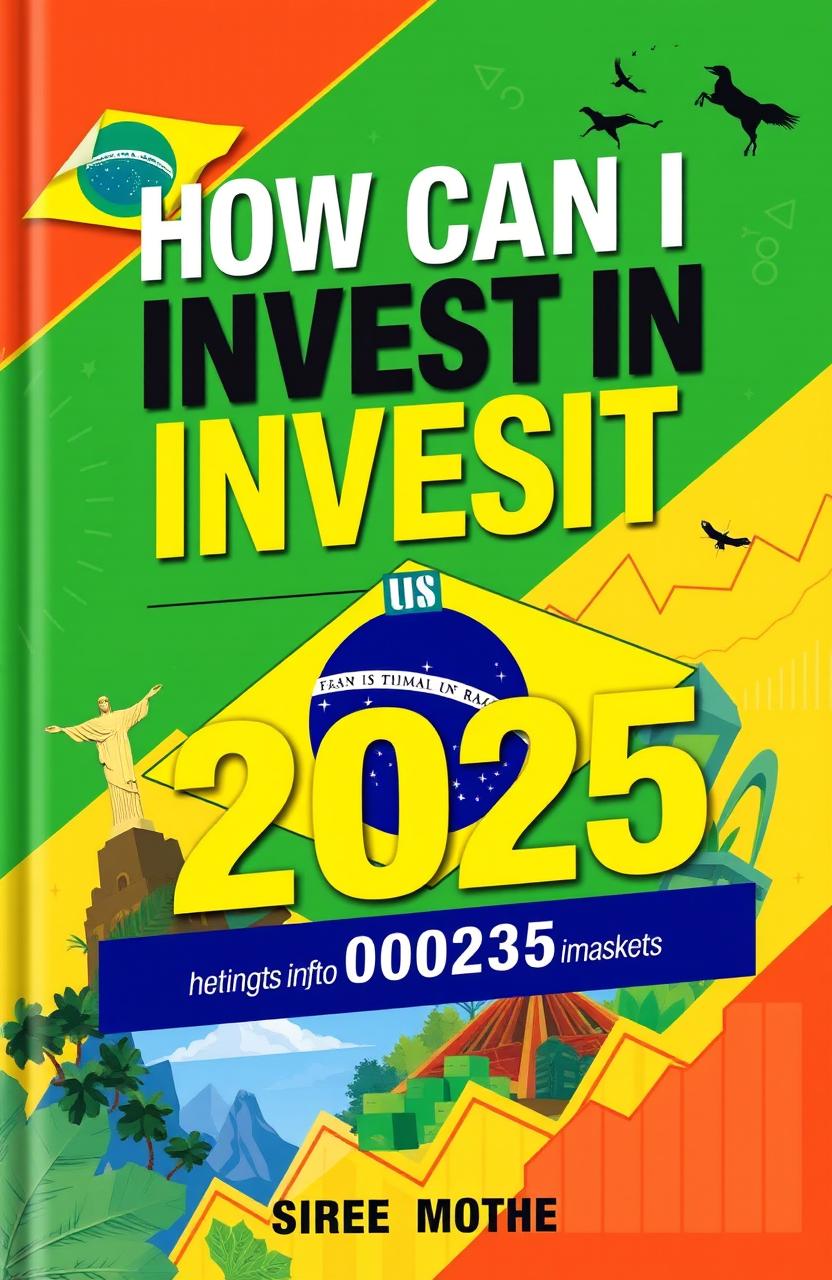 A visually appealing cover design for a financial book titled 'How Can I Invest in Brazil in 2025'