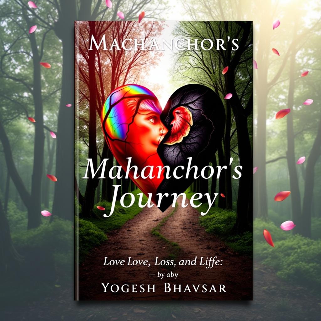 A captivating book cover art for 'Makhanchor's Journey: Love, Loss, and Life' by Yogesh Bhavsar, capturing the emotional depth of the narrative