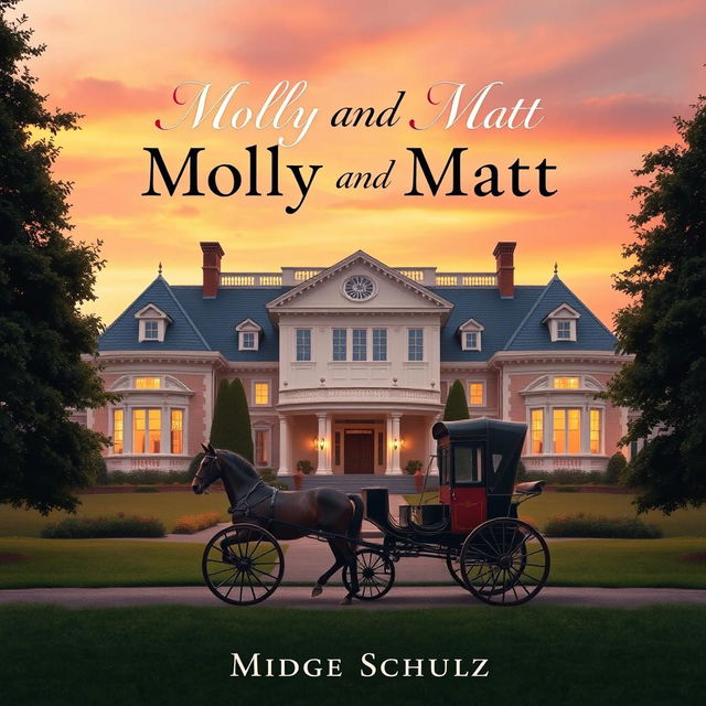 A captivating book cover for 'Molly And Matt' featuring a majestic stately home as the central element