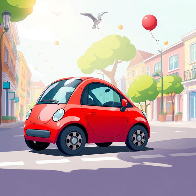 A charming and imaginative depiction of a car that costs 10 Euros