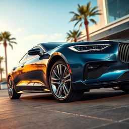An elegant and luxurious depiction of a car that costs 100 Euros