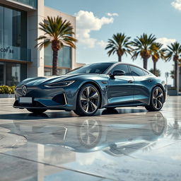 An elegant and luxurious depiction of a car that costs 100 Euros