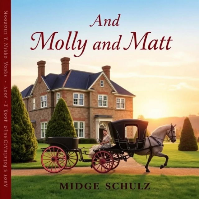 An inviting book cover for 'Molly And Matt' featuring an English manor house as the central focus